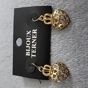 Bijoux Terner Heart Crown Earrings